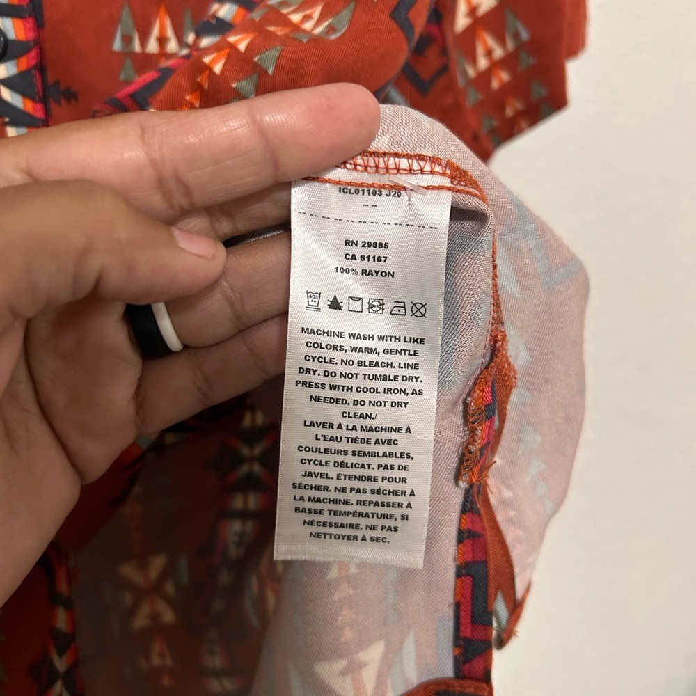 Pendleton Men's Rust Geometric Button Down Shirt - image 5